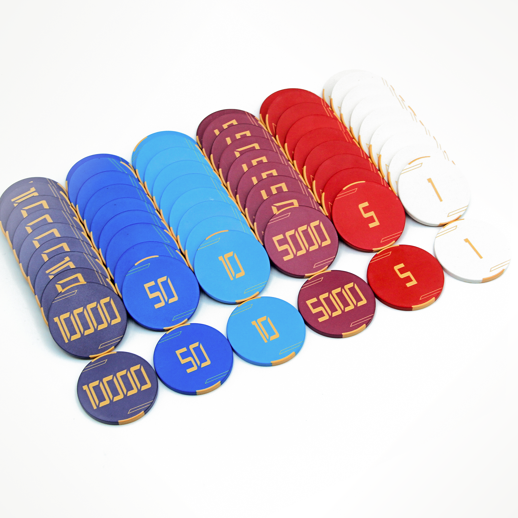 1000 PCS Golden Club Ceramic Poker Chips Set with Acrylic Case MRCpoker