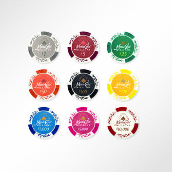 MONTE CARLO MILLIONS POKER CHIP ROLLS