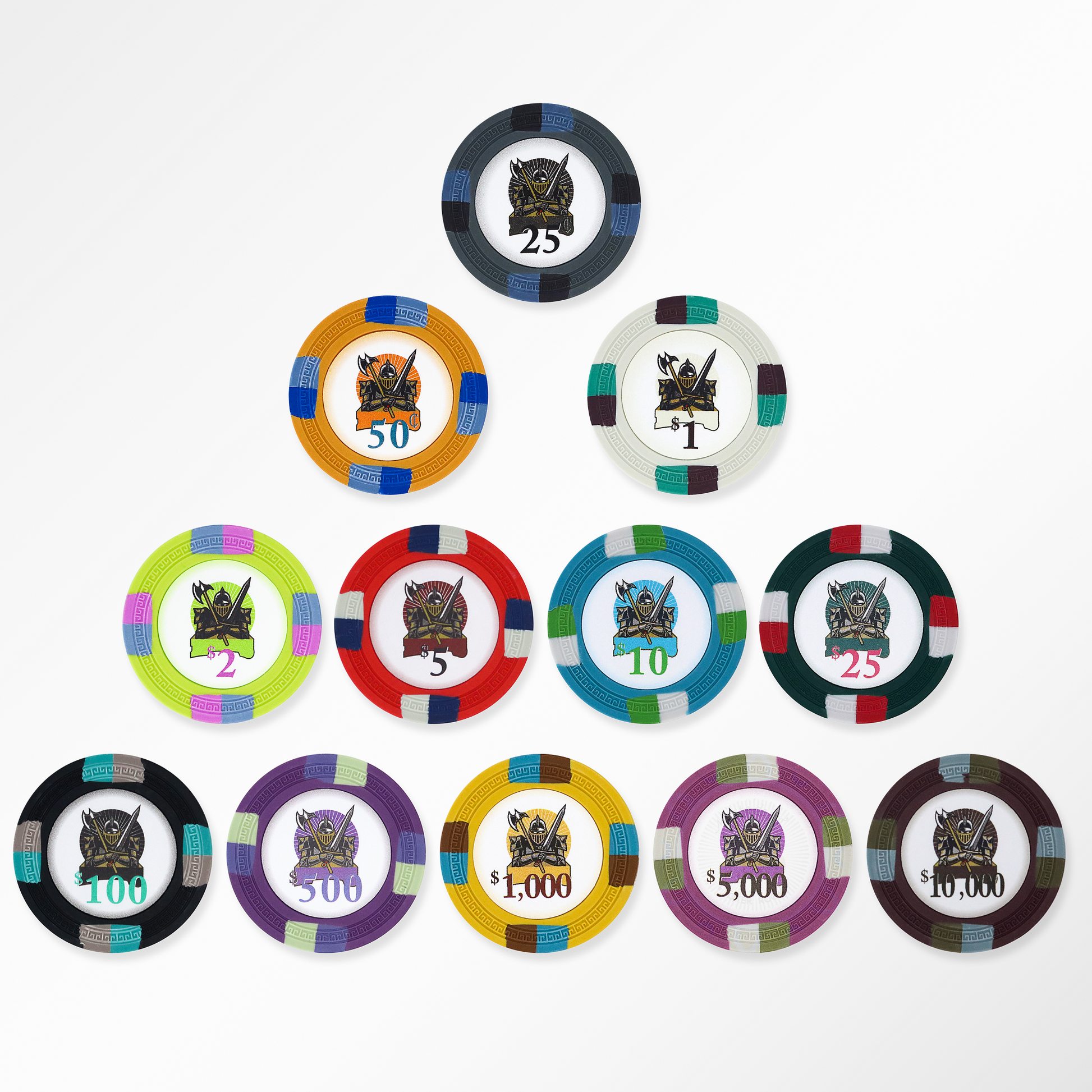 POKER CHIPS SAMPLE SET 12PCS KNIGHTS CASINO POKER CHIP MRCpoker