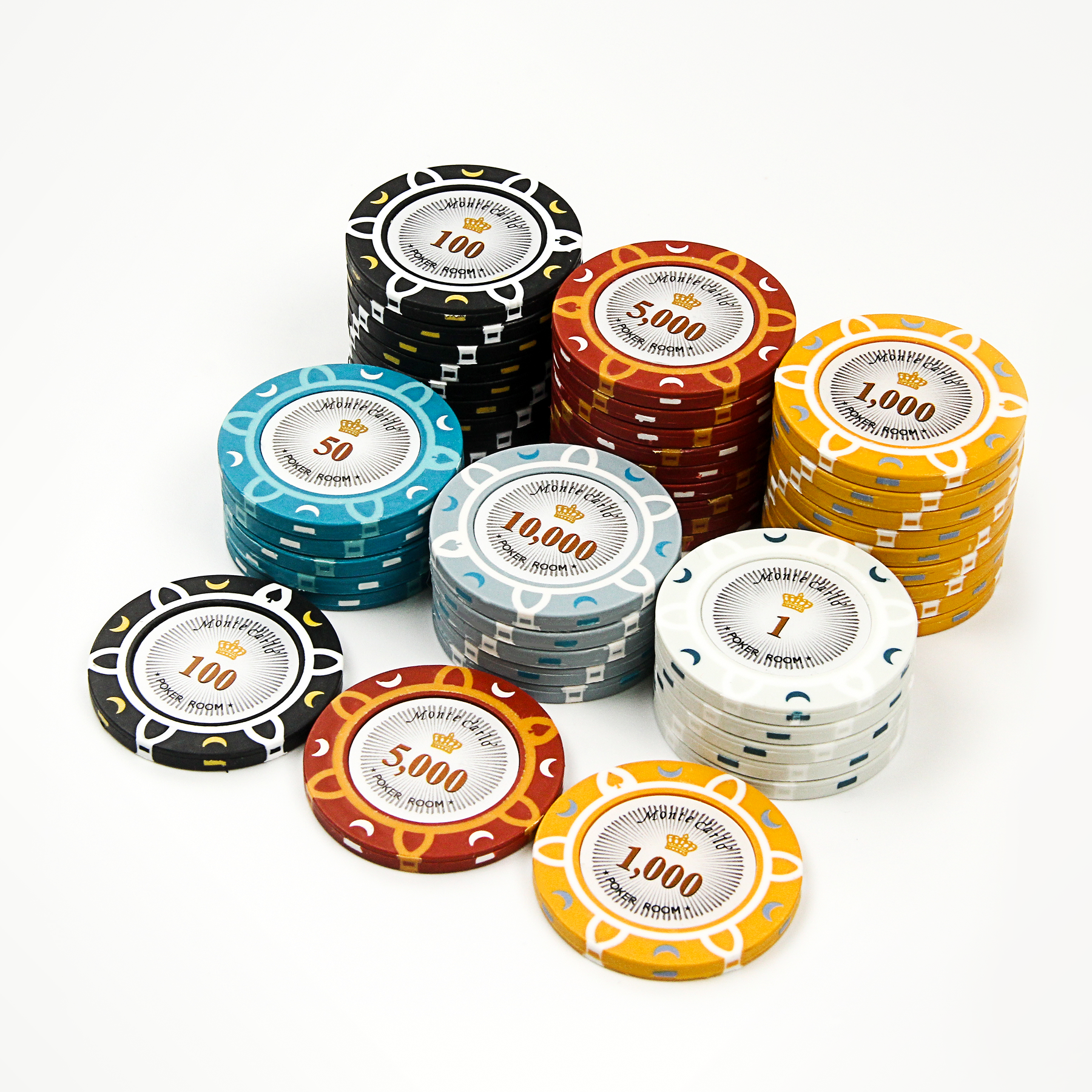 600 PCS 14g Monte Carlo Poker Room Poker Set with Acrylic Case MRCpoker