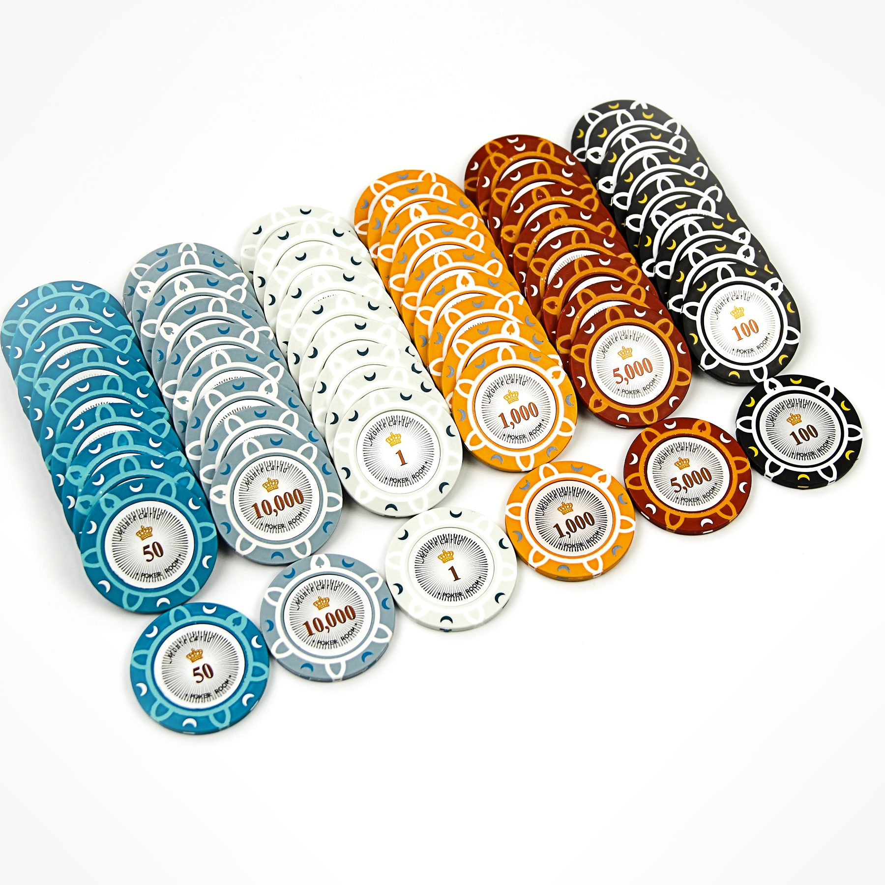 600 PCS 14g Monte Carlo Poker Room Poker Set with Acrylic Case MRCpoker