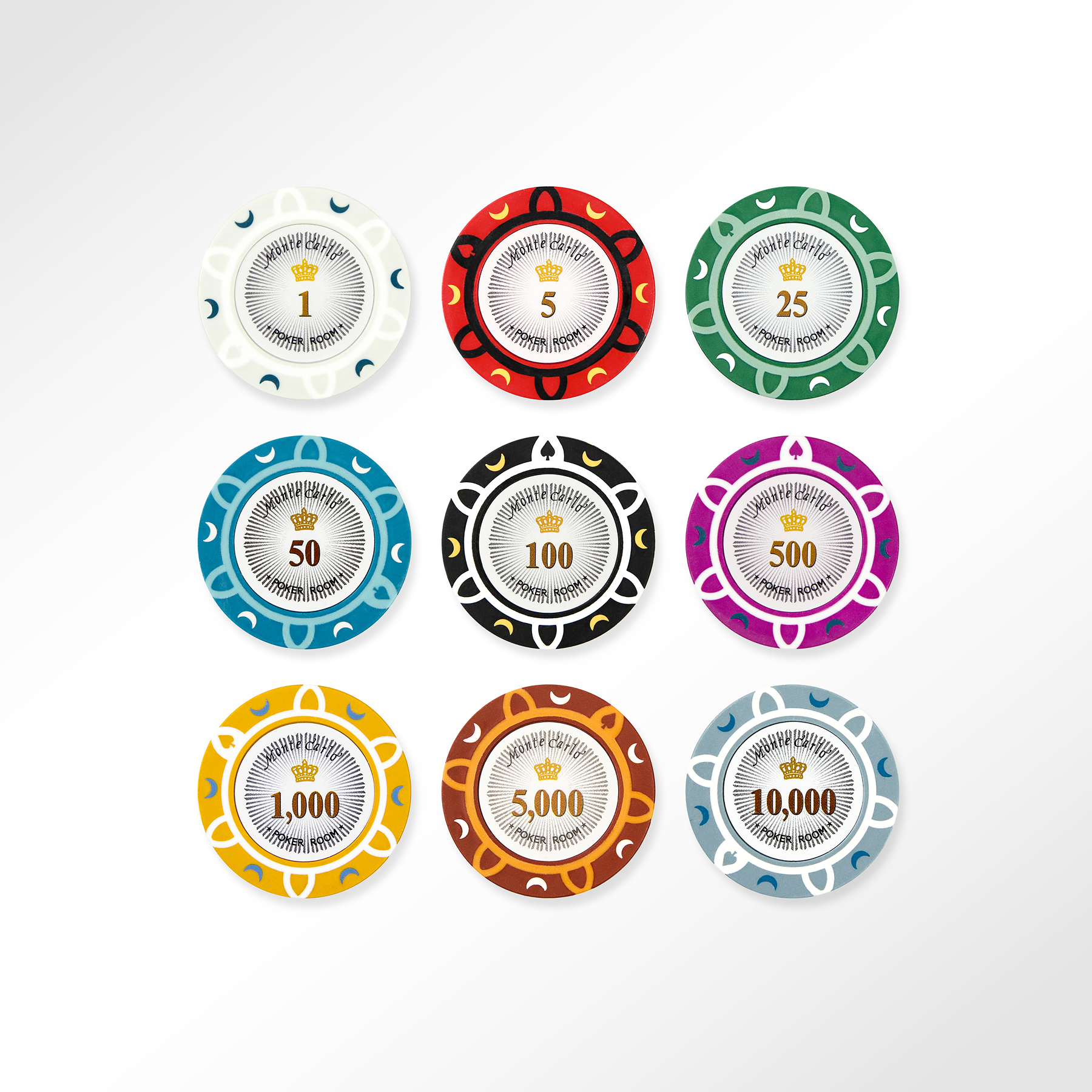 600 PCS 14g Monte Carlo Poker Room Poker Set with Acrylic Case MRCpoker