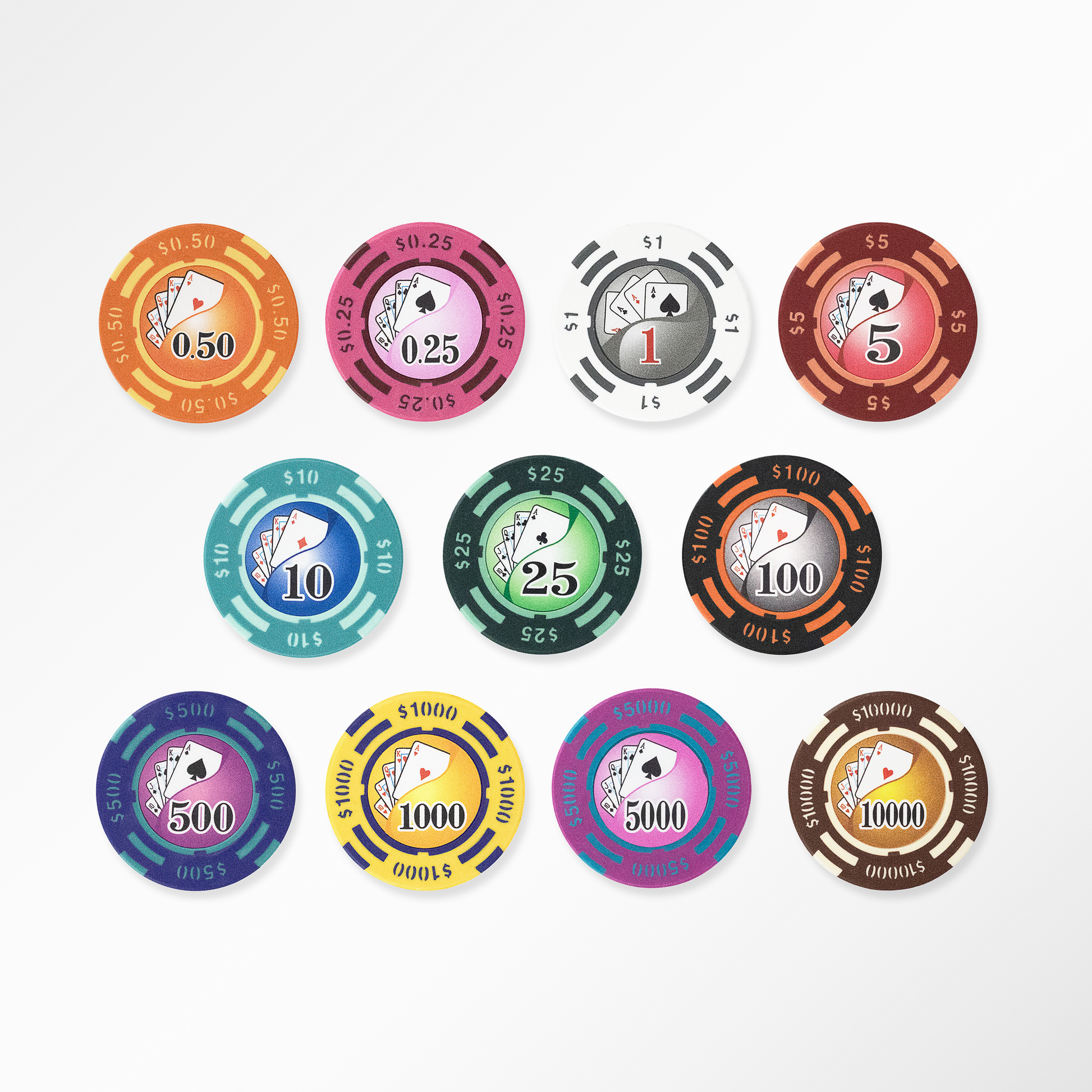 1000 PCS 14g Yin Yang Design Poker Chips Set with High End Acrylic Case MRCpoker