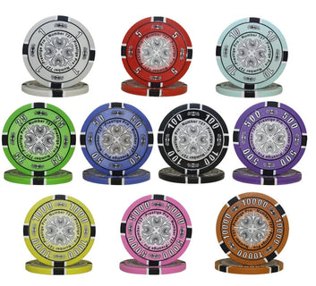 1000 PCS 14g Prestige Pro Printing Poker Chips Set with Acrylic Case