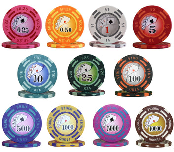 500 PCS 14g Yin Yang Design Poker Chips Set with High Gloss Case
